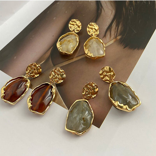 European gold earrings